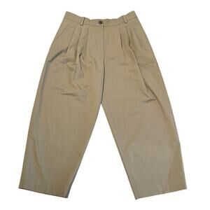 COS Wool Blend Barrel Pants Tan Brown Adjustable Waist Size 6
